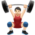 🏋🏻‍♂️ man lifting weights: light skin tone display on Apple